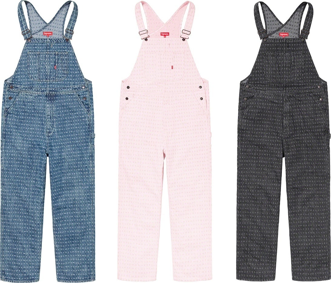 Jacquard Logos Denim Overalls